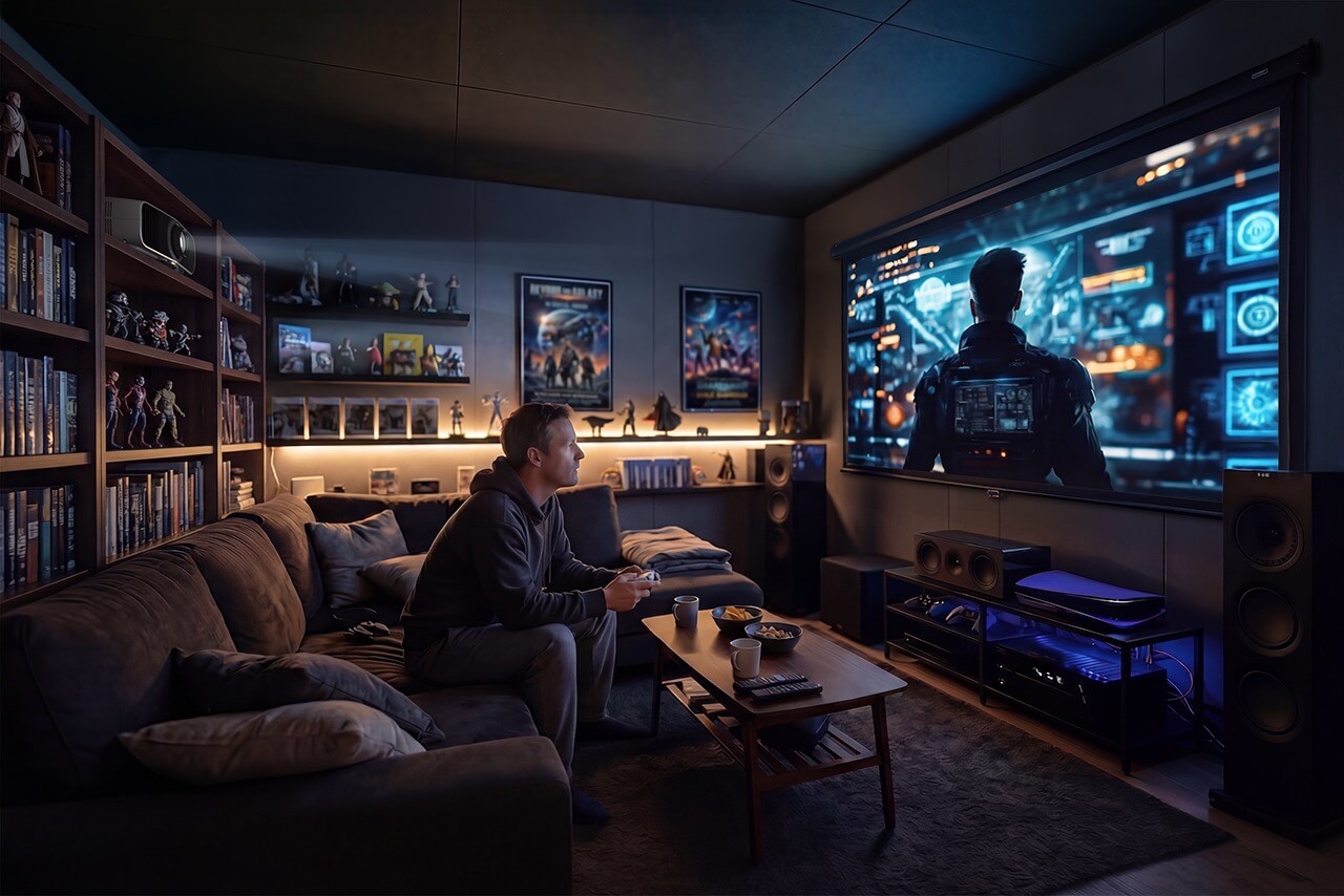 EPSON EH-LS7000 im Heimkino bei Gaming und Entertainment